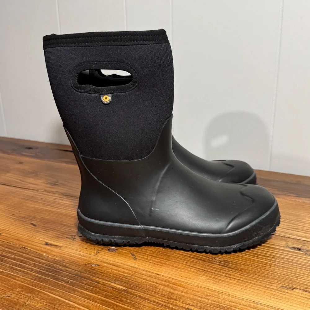 Bogs Grasp Solid Boots Youth Kids 5 Black Waterproof Winter Snow Rain 78755-001